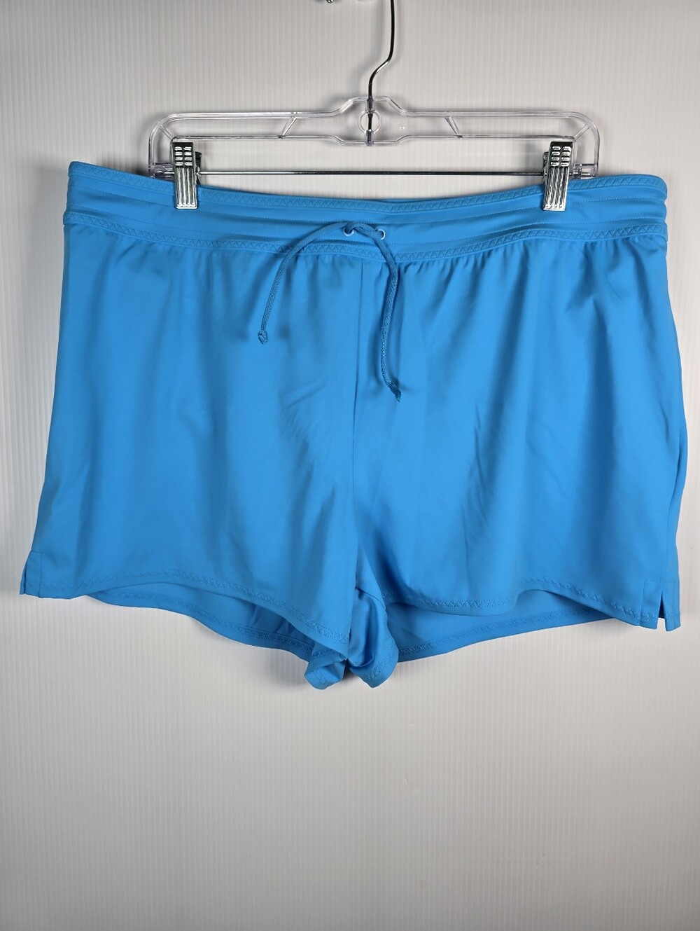 NWOT Lands's End Sunblocking Aqua Swim Shorts Drawstring Waist Built-In Liner 16